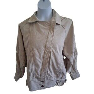 Members Only By Europe Craft Jacket Vintage Womens Size 9/10 Khaki Full Zip